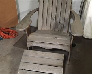 Adirondack Chair and Foot Rest -- ready to be painted your favorite color