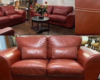 Italian Leather Sofa, Loveseat, & Chair