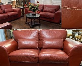 Italian Leather Sofa, Loveseat, & Chair
Bombay Cherry Green Marble Coffee Table