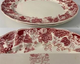 2 Large Platters Strawberry Fair England By Johnson Bro’s. 