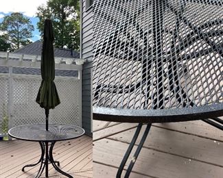 Iron Patio Table with Umbrella 