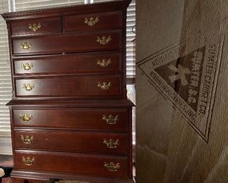 Sumter Cabinet Co. Cherry Chest on Chest of Drawers