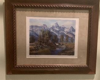 Ski Mountains  lovey framed art. $50