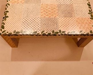 This is so good  and the picture is not doing it justice.  It is  a hand painted coffee table.  $200.  Go see it 