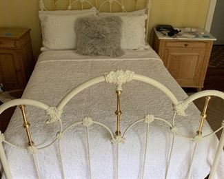 Full size wrought iron bed with mattress.  NOT Bedding. $300