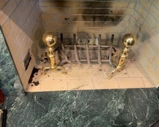 Andirons and grate $50