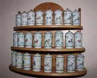 Lenox complete set 24 spice jars and rack