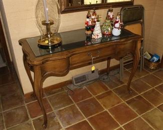 Entry hall table with glass