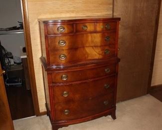 Chest on chest gentleman's dresser