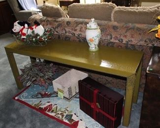 Behind sofa table