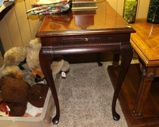 Dark wood end table