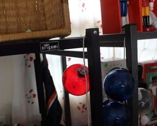 Origami metal shelving, tubs