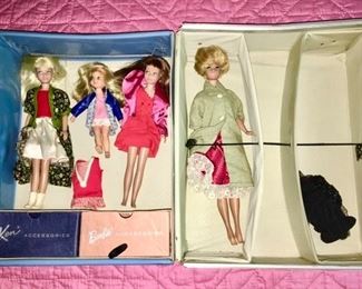 Vintage Barbie Doll cases & dolls, clothing 