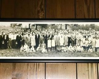 Antique framed photo of large gathering
