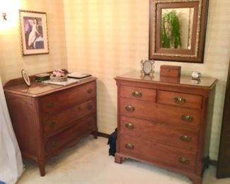 antique chest of drawers, antique mirror, nude print