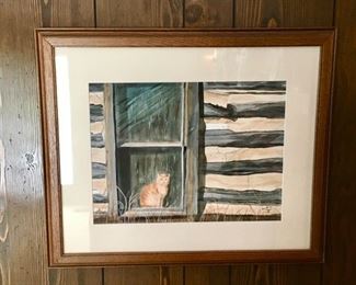 Cat in the window painting