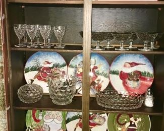 American Fostoria pieces, Christmas plates