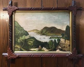Antique painting in antique frame