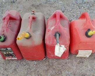 (4) Plastic 5 gal Gas Cans
