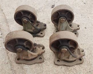Set of 4 Steel Wheel Casters ~ 6 in. wheels