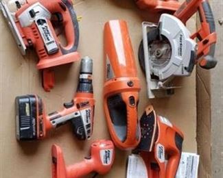 Black & Decker FireStorm power tools with bag - has battery but NO charger