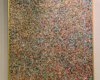 $8,900 "Confetti" Original art by Regina Porten; oil and acrylic on canvas. Framed; 60"H x 48"W