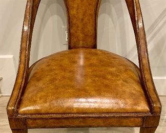$5,600 ; Set of 8 Maitland-Smith Leather Gondola Chairs ; Excellent condition; 36"H x 19.5"D x 21.5"W