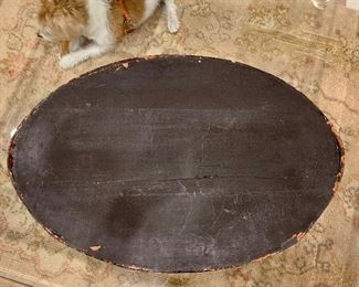 Detail: Paper mâché antique tray; reverse