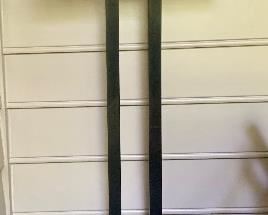 $450 PAIR: Crate & Barrel "Duncan" Metal standing floor lamps with square shade; 60"H