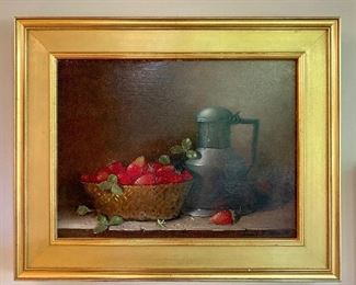 $495 "Still Life Strawberries" 17"H x 21"W