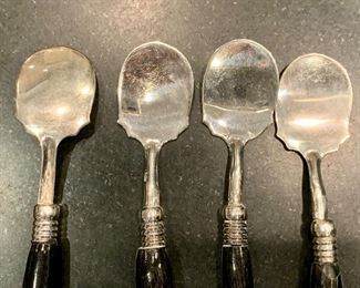 Detail; Set of 4 vintage caviar spoons