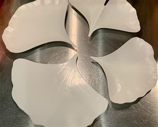 $125 Gingko Biloba Leaf Serving Plates by Christian Tortu Paris; set of 4; Approx. 9" to 12.50" Diameter