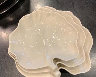 $40 Nested leaf hors d'oevre plates; set of 3; 8"D, 9"D and 10.25"D