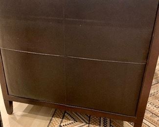 Detail; Side view Baker leather sofa