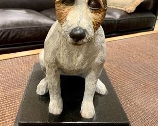 $2,750; "Rosie" Original cast bronze sculpture of Parson's Terrier on stand by Regina Porten; 14"H x 12.5"D x 10.5"W