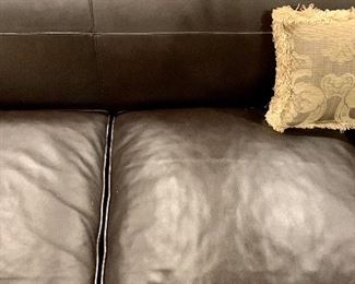 Detail; Baker leather sofa