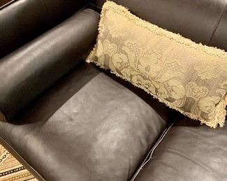 Detail; Baker leather sofa