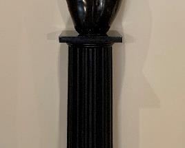 $7,500; Torso, Shona sculpture on stand; Signed; Overall height 74"H. Sculpture 24.5"H x 12"W. Base 49.5"H x 13"D x 13"W