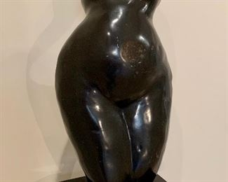 Detail; "Torso" Shona sculpture and stand