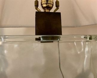 Detail; Glass block lamp
