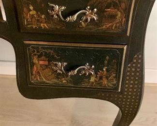 Detail; Painted writing desk