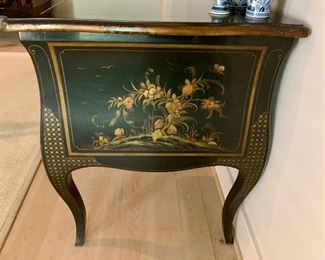 Detail; painted writing desk - side view