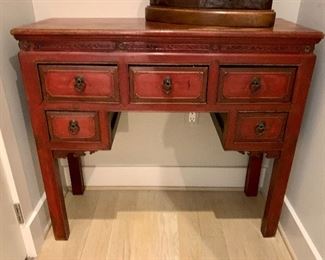 Detail; Chinese Red Lowboy