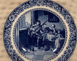 $30; Delftsblaw plate depicting "The Lutenist"; 11.25"