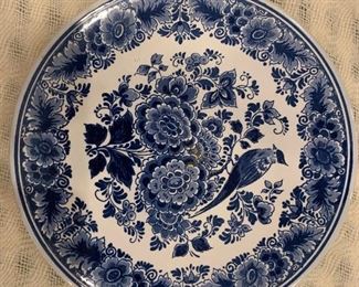 $30; Delftsblaw handpainted plate; 10"D