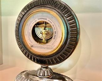 $80 ; AS IS Veranderlyk decorative vintage barometer; front. 13.5"H. Base 9"W (missing glass)