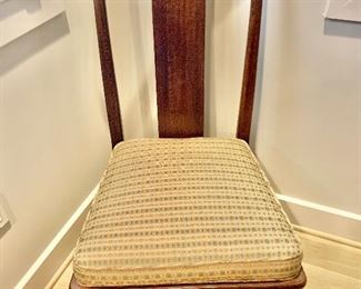 $295; chair and custom, fixed cushion; 40.5"H x 19.5"D x 20.25"W