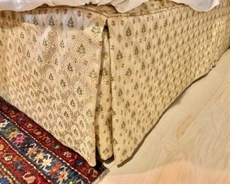 Detail; Coordinating custom made king size box pleat bed skirt