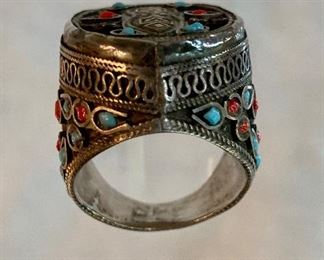 $95 Statement ring (unmarked) and thimble