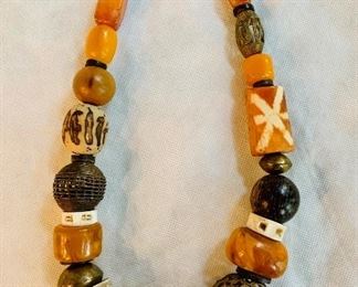 $195 Single necklace with amber beads
